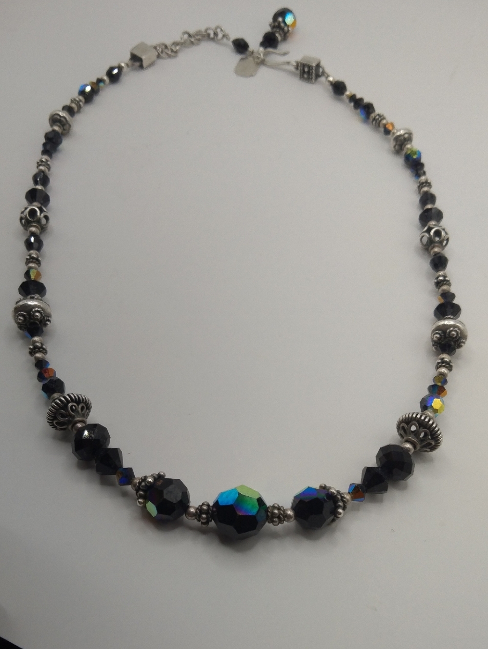 Tres Jolie Black Iridescent Beaded Necklace